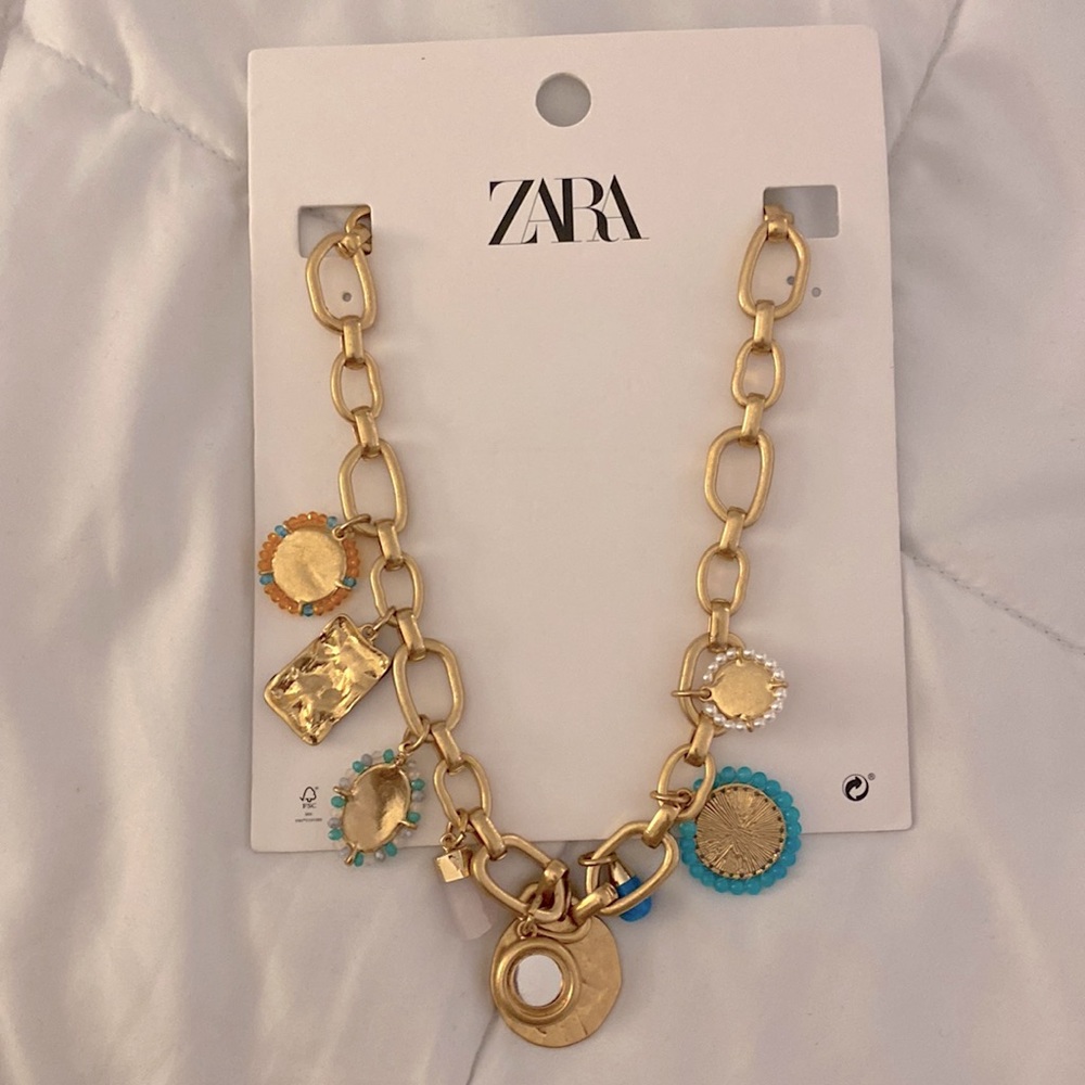 Gold Necklace with Charms